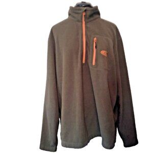 Drake Waterfowl Men's 2X Pullover 1/4 Zip Square Check Fleece Logo Pocket Green